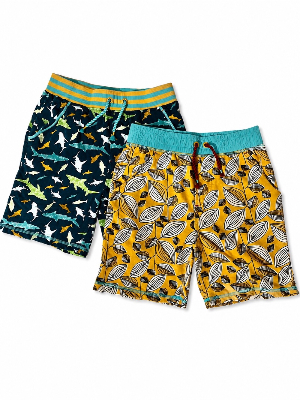 Matilda Jane set of 2 boy’s size 10 shorts. Sharks and leaves print